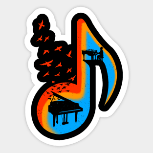 Music Piano Player Sticker